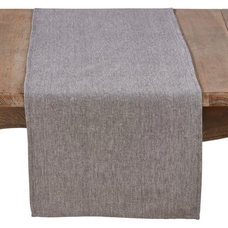 SARO LIFESTYLE SARO  16 x 72 in. Rectangle Cotton Table Runner in Solid Grey - Gray 4866.GY1672B